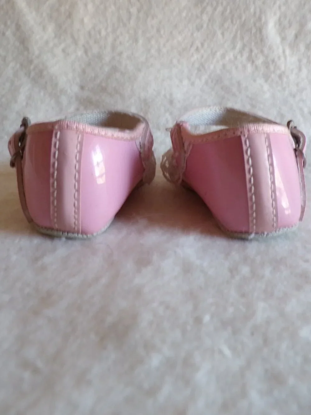 Vintage 1980s Baby Girls Shoes Pink Bow USA